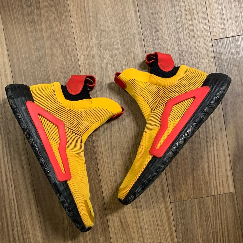 Kids Slip-On Athletic Sneakers in Yellow and Red